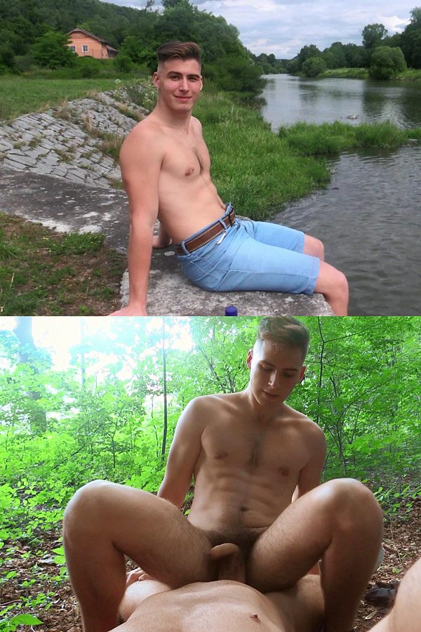 Bigstr - the cameraman Denny Cock barebacks cute blond dude Jonathan Hicks (aka Alex or Maxim Bikhov) outdoors in a POV scene before they shoot their loads in Czech Hunter 545 01