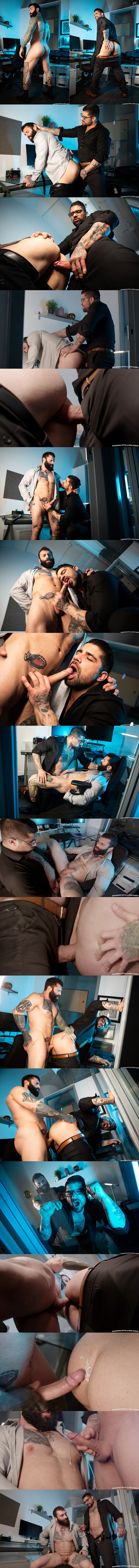 Ragingstallion - masculine Canadian beefcake Ryan Bones and inked bearded muscle hunk Markus Kage take turns barebacking each other in My Boss Is A Dick 02