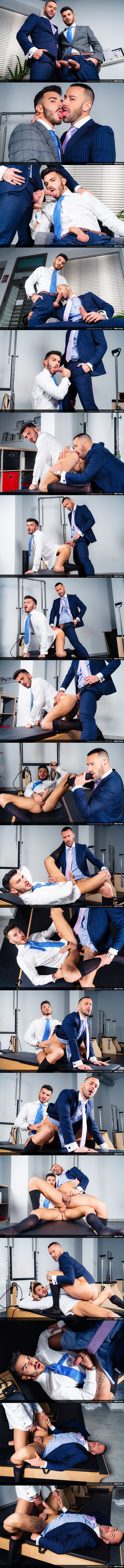 Menatplay - handsome Spanish porn star Gustavo Cruz and sexy bearded stud Pol Prince flip fuck bareback until Pol fucks the cum out of Gustavo in Level Test 02