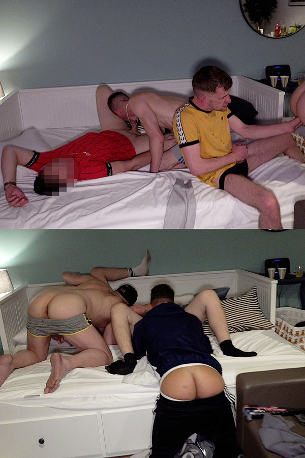 Hungyoungbrit - British lads Hung Young Brit, Josh, James Dean, Jake and three anonymous newcomers bareback each other in Private Sex Party Caught On Film 01