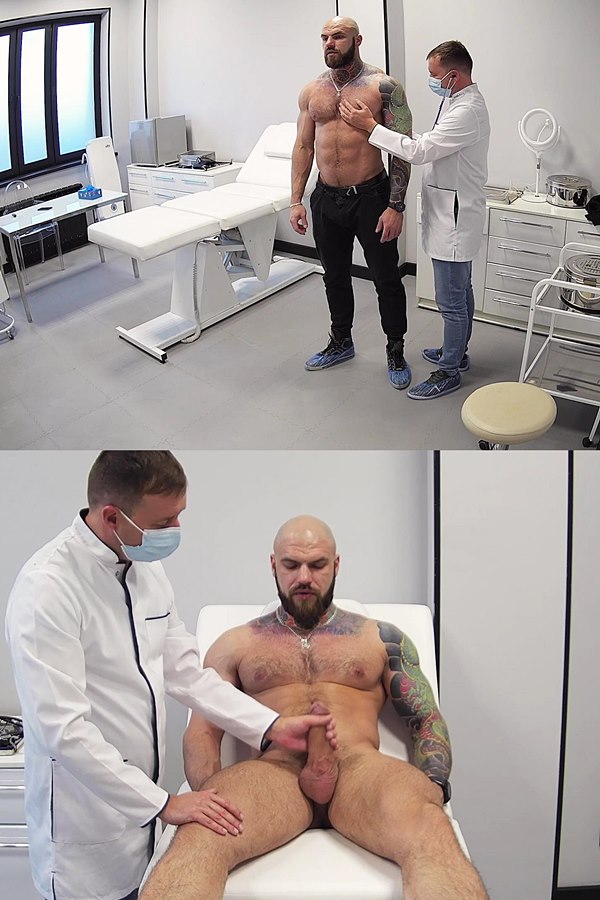 Hunk Physical - The doctor checks a hot straight bodybuilder's muscle body and jerks his thick cock in Patient Record #122-7 01