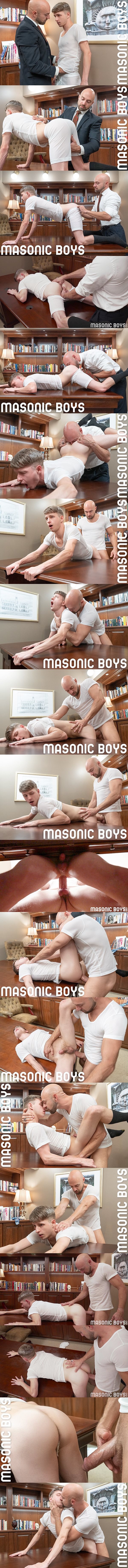 Masonic Boys - macho, big cocked DILF Adam Snow (aka Tarzan Top or Tarzan_Topxxxl) creampies twink gay porn model Noah White 02