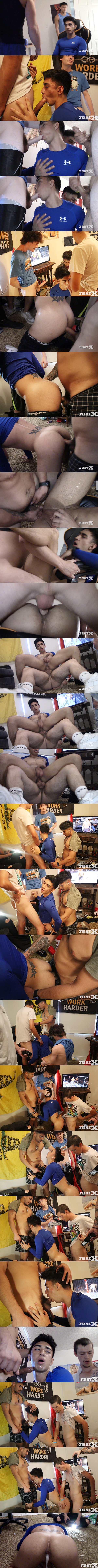 Fratx - Bruce Garcia, Craig Summers and Louis gangbang Emilio (aka Emilio Hernandez) before they creampie Emilio in Rage Fuck 02