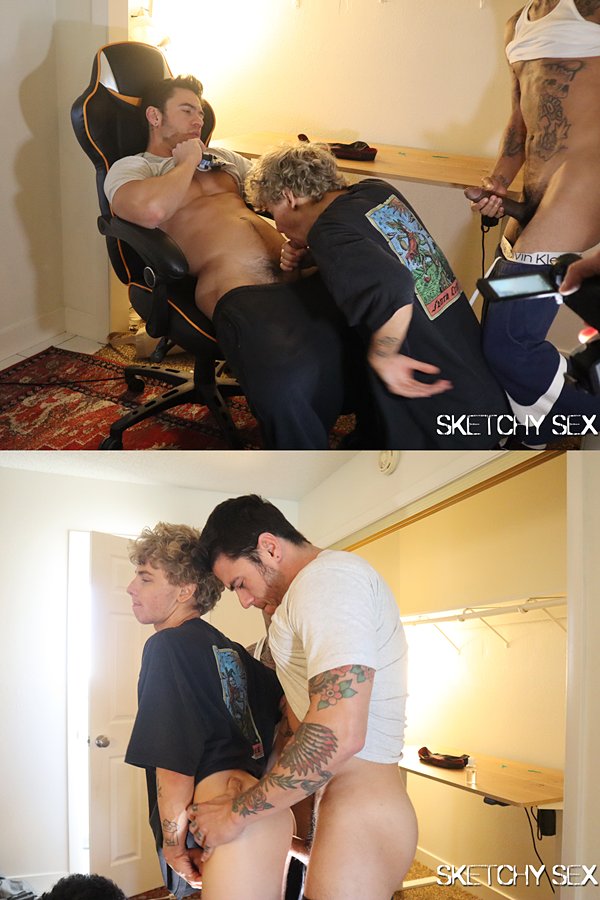 Sketchy Sex - Daniel Justice, Drew Skylar, Jason, Noah Fox and Sam Ledger gangbang slut Vincent Revero in Neighborhood Cumslut 01